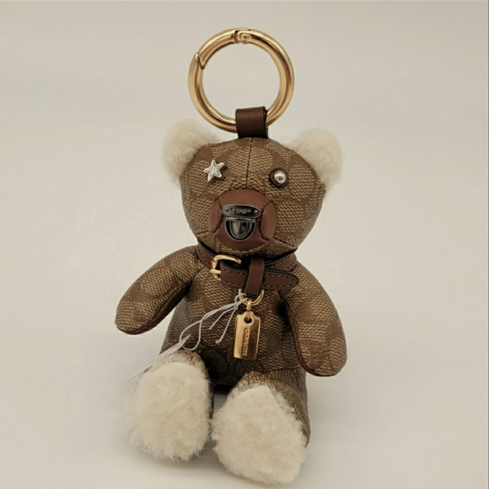 NWT Coach Teddy Bear Shearling Charm - Picture 4 of 8